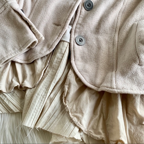 SOLD 💔 Free People Cream Ruffled Peplum Military Jacket - Picture 3 of 11